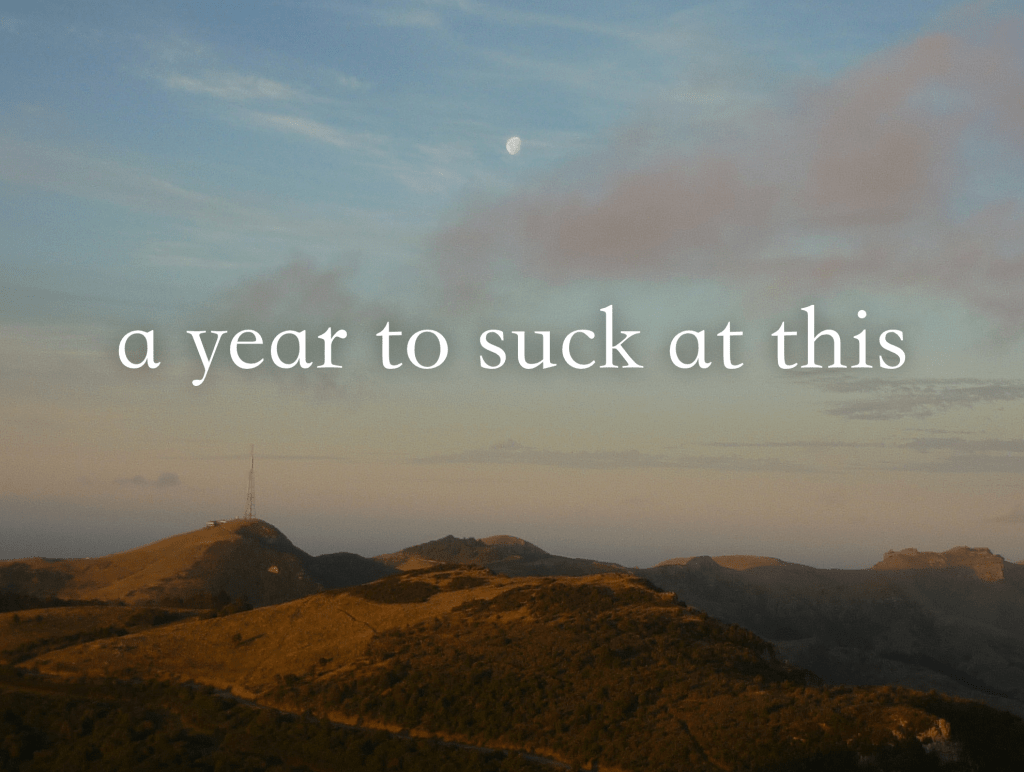 a year to suck at&nbsp;this